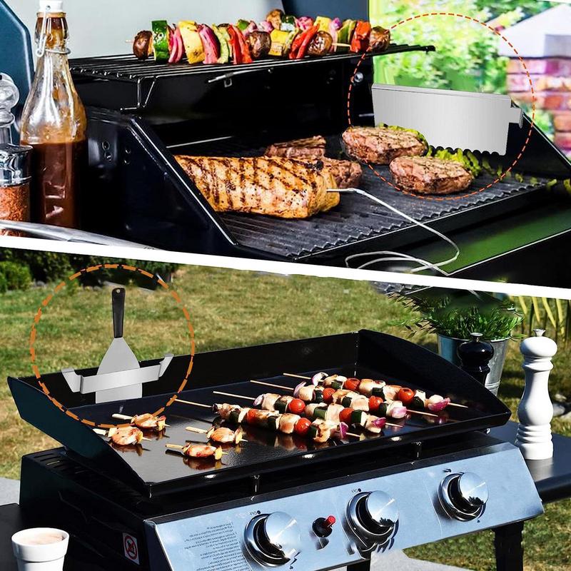 Griddle Grease Gate 2X Stainless Steel Griddle Food Fighter Screen Rear Grease Blocker Griddle Accessories Barbecue Tool Kitchen