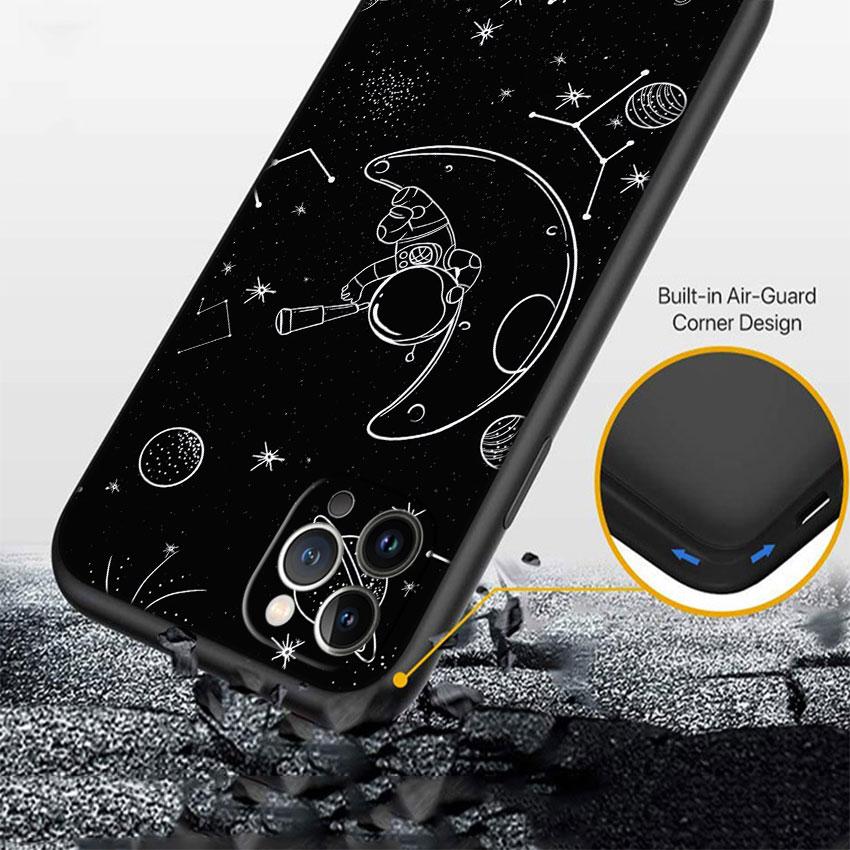 CJ12 Astronaut Space Moon Phone Case for Samsung Galaxy Note 10 20 S23 S24 S25 Ultra FE Plus Edge Lite A02S A35 A07 A17