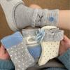 Ladies Autumn Winter Thick Warm Bow-dotted Wool Mid Tube Socks