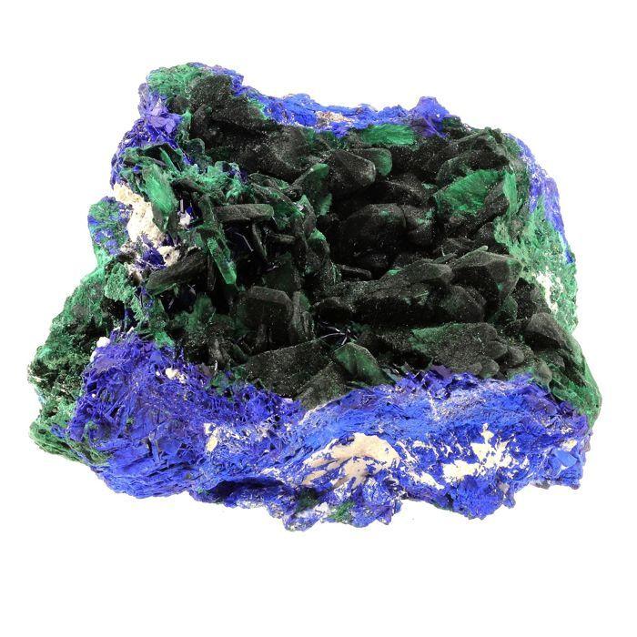 Pierres et Minéraux. Malachite après Azurite. 4622.0 ct. Milpillas Mine, Sonora, Mexique.