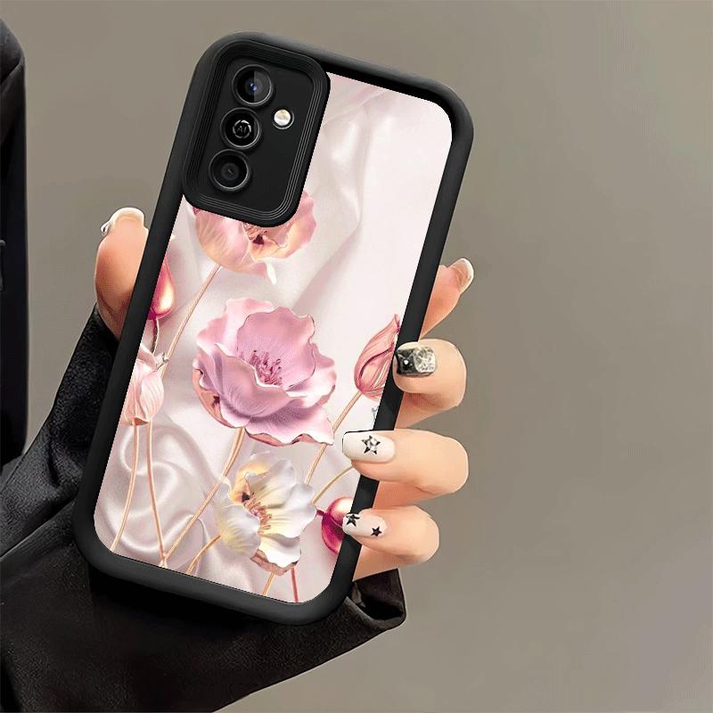 Чехол для телефона Samsung Galaxy S26 S25 Ultra S24 FE Красивый Розово-золотой Художественный Чехол S23 Plus S22 + S21 S20 5G Мягкий Силиконовый Funda