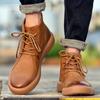 2025 Spring and Autumn Men's Boots High Top British Style Casual Men's Shoes Outdoor Non-slip Wear-resistant Short Boots