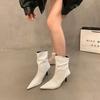 Fashion Autumn Womnen's High Heel Ankle Boots New Winter Plus Velvet Pointed Toe Chunky Heel Chelsea Boots for Women Heeled Sheos Dress
