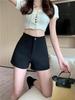 Spring 2024 Women's High-Waisted Slimming Straight-Leg Casual Pants & Spicy Girl Black Tight Shorts Trend