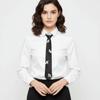 Black Long Necktie Korean Style Decoration Shirt Tie Clothing Decoration Rhinestones Tie  Men