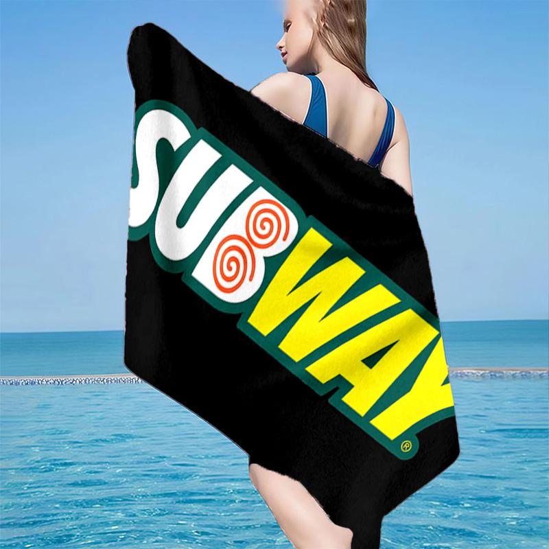 Subway Microfiber Beach Towel, Soft And Absorbent, Quick-Dry, Ideal for Summer Travel, Beach Essential, Swimming Pool Gifts