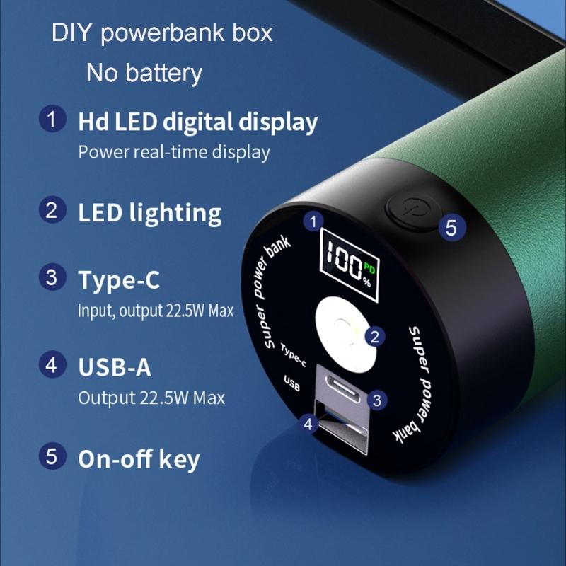 Зарядный корпус Power Box 22,5 В Держатель для аккумуляторов 46950 Зарядный бокс Съемный зарядный корпус с фонариком