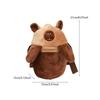 Plush Crossbody Bag Portable Soft Stuffed Doll Zipper Closure Shoulder Pack Capybara less