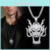 Стильная подвеска-ожерелье с головой дракона из титановой стали для мужчин и женщин, модная, 2024, трендовая, на длинной цепочке