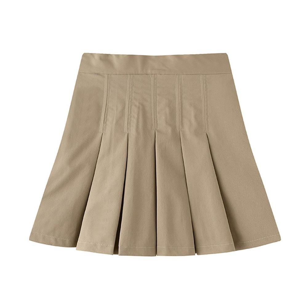 Плиссированная юбка для девочек, школьная одежда, детские повседневные однотонные мини-юбки в студенческом стиле
