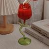 Rolled Cup-rimmed Rose Goblet French Wine Cup Romantic Rose Wine Glass  Wedding Gift
