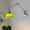 Japanese Brass Glass Telescopic Long Arm Bedside Wall Lamp