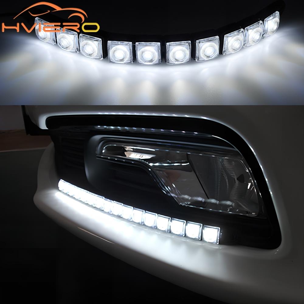 1PCS DRL COB White Flexibles Fog Lights Day Times Running Auto Head Lamp Waterproof 10w Bright Led Car Styling Gluttonous Snake