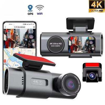 Видеорегистратор с двумя объективами 4K UHD, автомобильная камера с функцией записи, видеорегистратор ночного видения с GPS, Wi-Fi, черный ящик, камера заднего вида