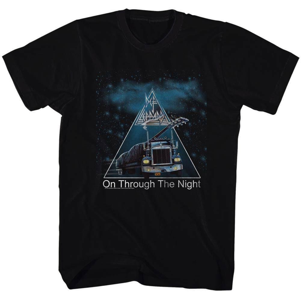 Def Leppard On Through The Night Черная футболка для взрослых