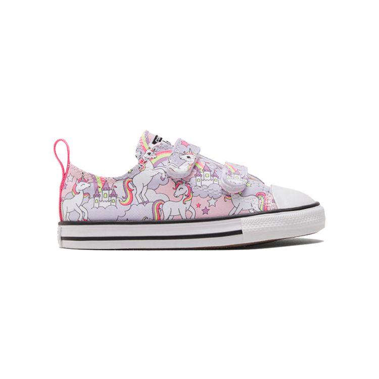 Converse All Star 2V Canvas Casual Trend Low Top Walking Shoes Unicorn Print Baby Shoes 769108C