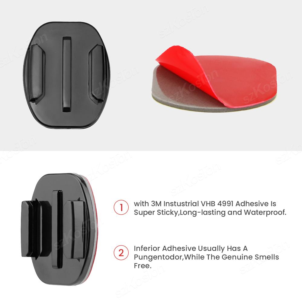 Изогнутые плоские крепления на 3M-скотче Набор креплений-наклеек для GoPro Hero 10 9 8 7 6 6 Xiaomi Yi 4K SJCAM Go Pro Аксессуары для экшн-камеры