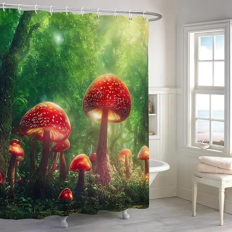 Занавеска для ванной «Зачарованный лес» - Высококачественный водонепроницаемый и устойчивый к плесени декор для ванной комнаты для волшебной домашней атмосферы