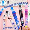 8/12 PCS Astronaut Design 10 Colors Ballpoint Pens 0.7mm 10 Colors Ink Retractable Tip Ideal for Exam Rewards Presents Multi-color Graffiti Take Note