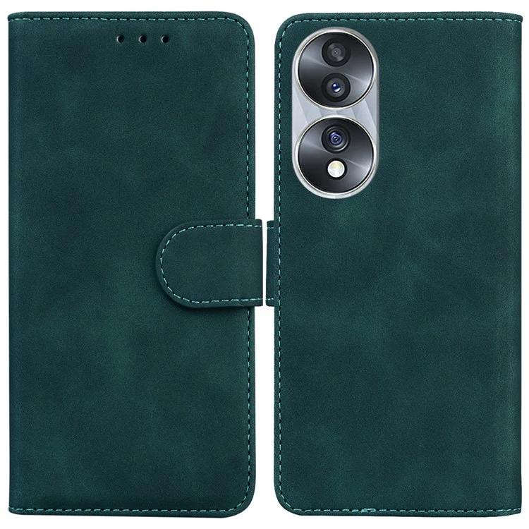 Для Honor 70 5G PU кожаный раскладной чехол для телефона однотонный чехол-книжка-подставка кошелек