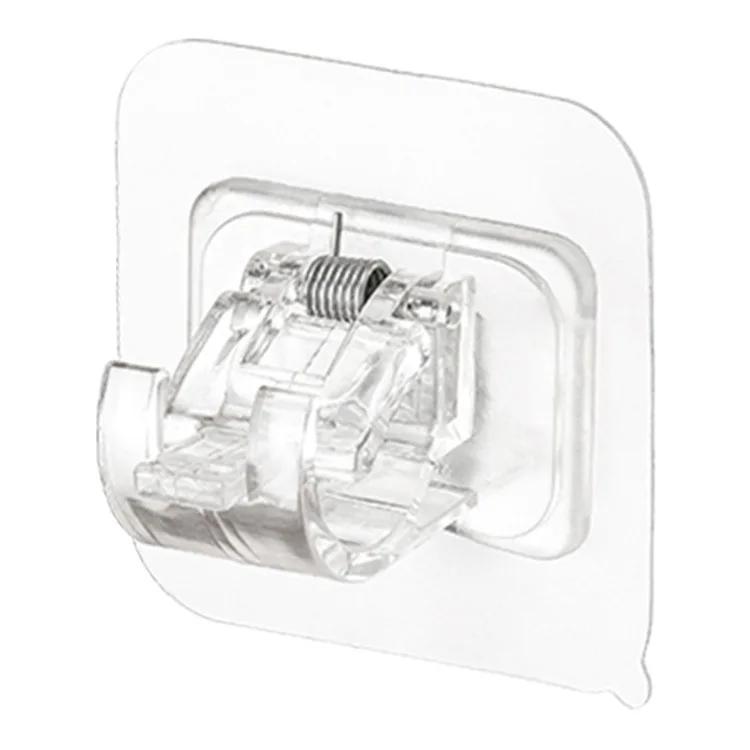 Пара крючков для карниза для штор, настенный самоклеящийся кронштейн, зажим для дверной телескопической штанги, липкий крючок, стойка для карниза для штор без перфорации