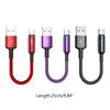 Compact USB C To USB A Charging&Data Cable 2.4A Charger Cord Wire 25cm Short Cord,Nylon and Aluminum Alloy Material
