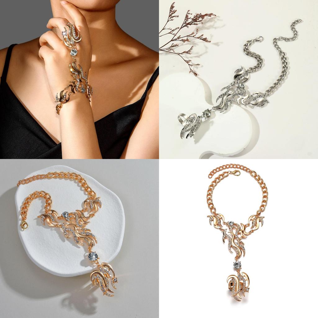 Stylish Alloy Water Diamond Geometric Hand Chain For Women Gift In Spring