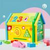 Wooden Matching House Toys Montessori Toys Multifunction Box Color Shape Sorting Building Blocks for Children Early Education