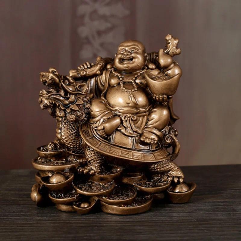 1Pc Chinese Feng Shui Laughing Buddha Statue Money Maitreya Sculpture Figurine Home Decor Ornament