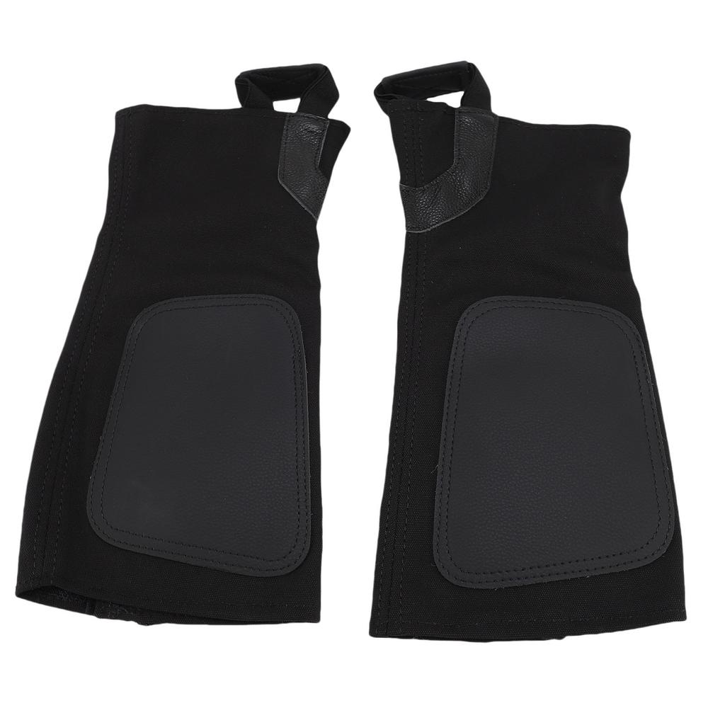 2PCS Equestrian Half Chaps Cowhide Leather Canvas Professional Ergonomic Horse Riding Half Chaps for Training S