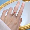 Fashion 18K White Gold 4*6MM Ruby Sapphire Courndum Ring For Women Anniversary Gift 925 Sterling Silver Fine Jewelry