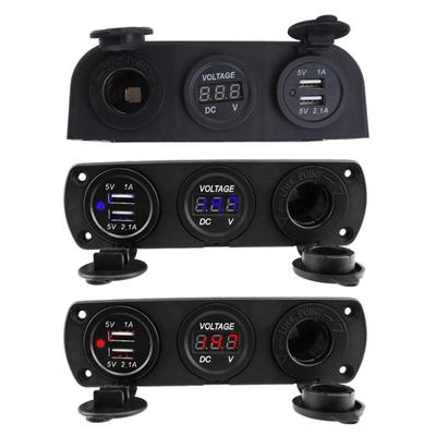 12-24 В Автомобильная двойная USB-розетка прикуривателя 3,1 А Лодка Автомобиль Мотоцикл Трактор Зарядное устройство Адаптер Цифровой вольтметр Универсальный