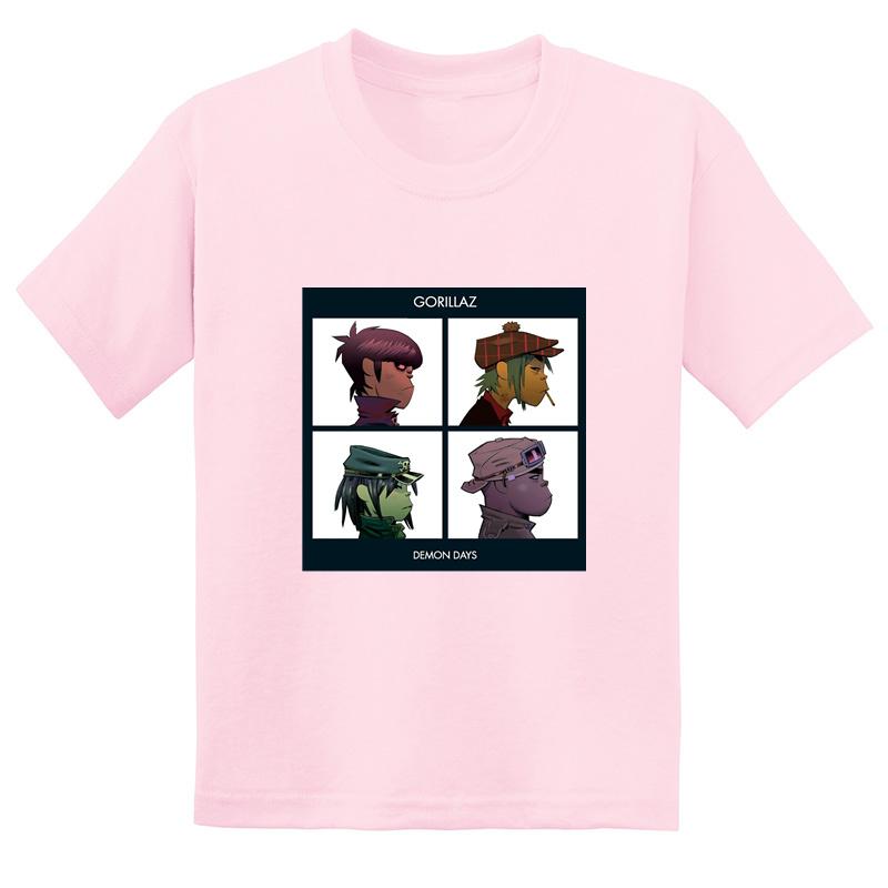 Gorillaz Rock Band Printed Summer Fashion Casual Children's Polyester T-shirt Top