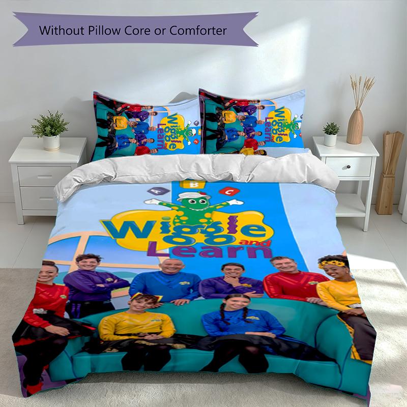 3pcs The Wiggles Duvet Cover Set, Includes 1 Duvet Cover and 2 Pillowcases,Skin-Friendly&Comfortable Fabric,Suitable Bedding Sets