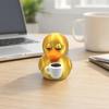 3D-печатная коллекционная фигурка Утки с Кофе, Детализированная Золотая Утка с Чашкой Кофе, Декор для Стола для Коллег и Друзей