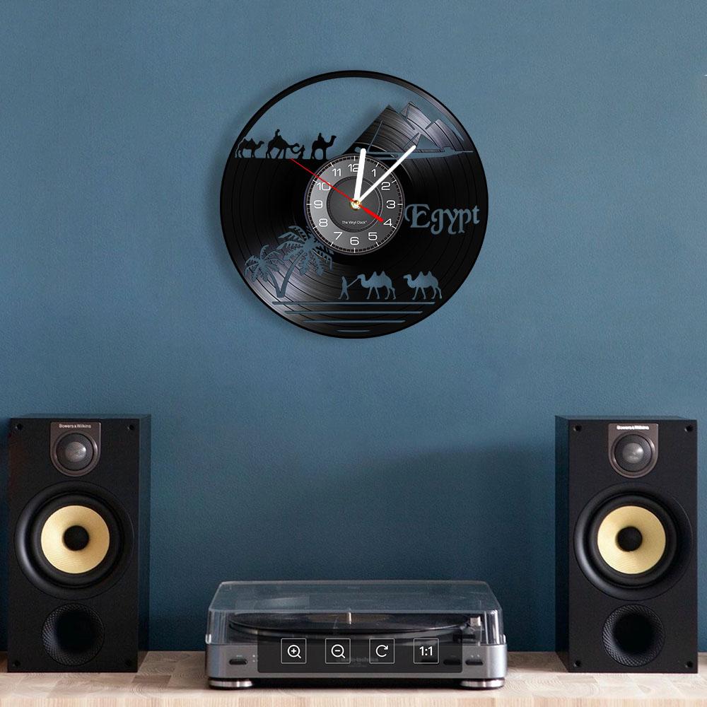 Египетская тема, пирамида, винтажные настенные часы, пустынный мир, Сахара, верблюд, декоративные настенные часы, уникальный подарок для путешествий в Африку