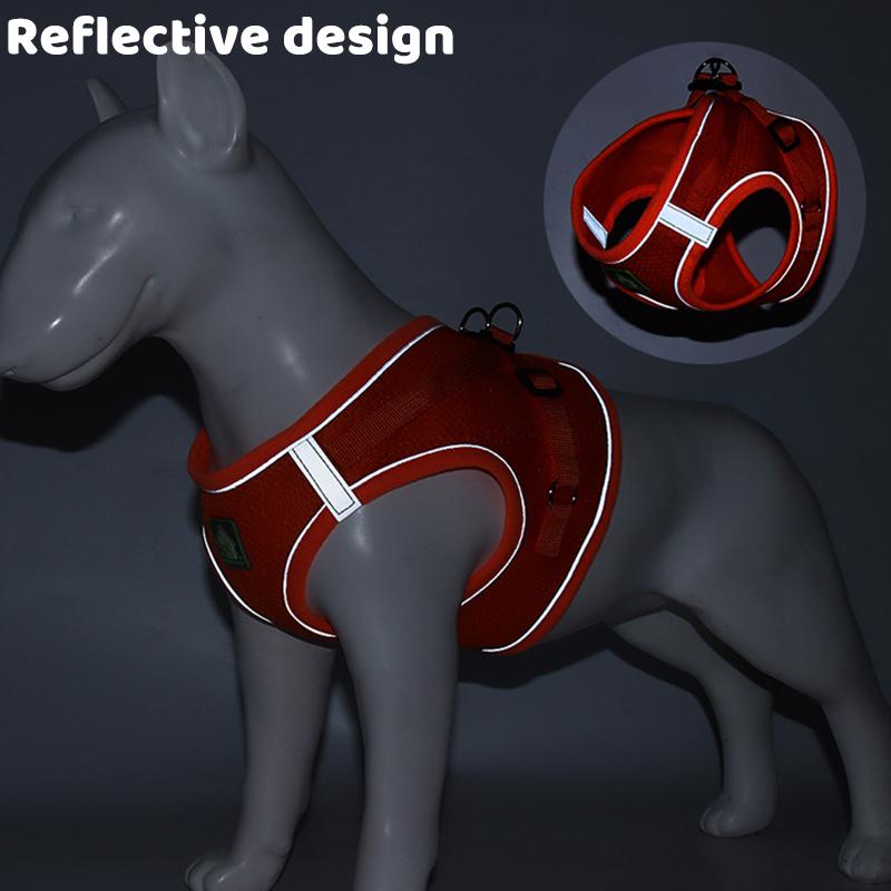Reflective Pet Harness and Leash Set Breathable Mesh No Pull Dog Chest Strap Anti Escape Cat Traction Rope Walking Dog Supplies