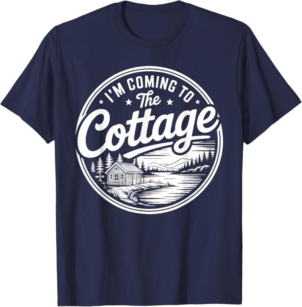 I'm Coming to The Cottage Romance Hockey Couple T-Shirt