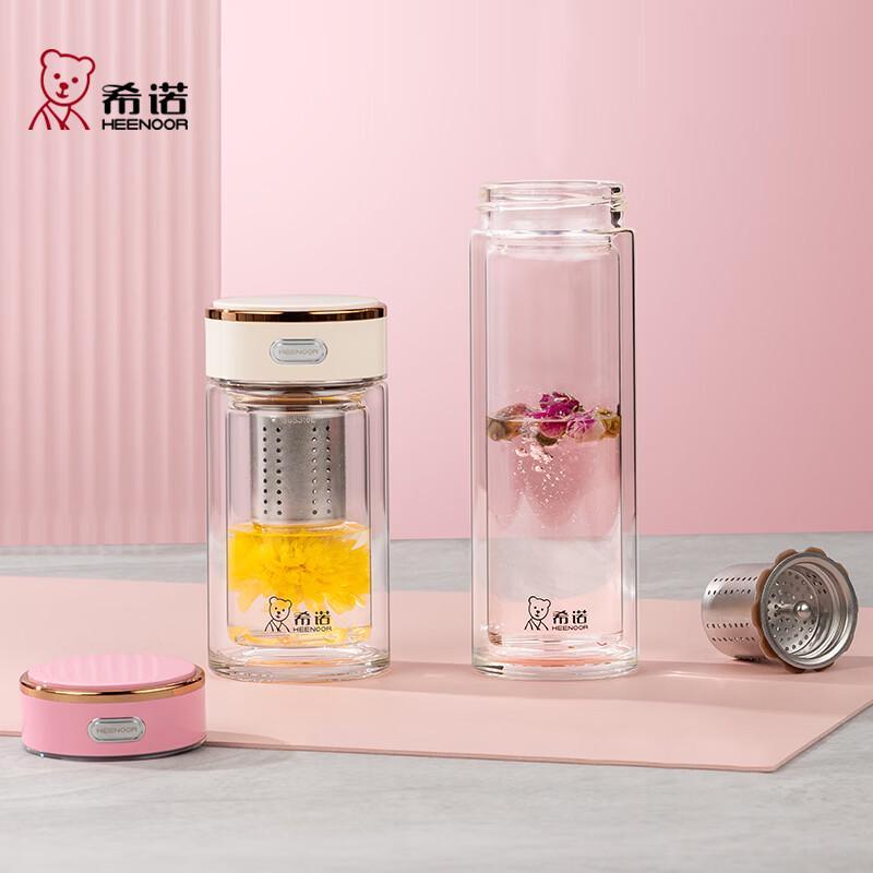 Heenoor XN-602M Antibacterial Double-Layer Glass Cup