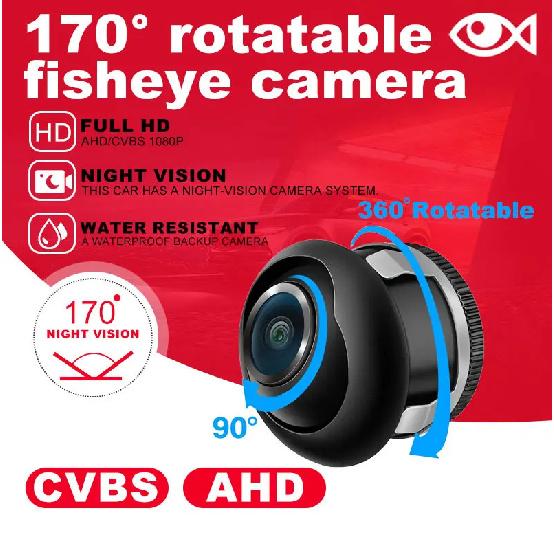 Universal 170° AHD/CVBS 1080P Fisheye Car Rear View Camera 360° Rotatable 90° Adjustable Night Vision Waterproof Easy Install