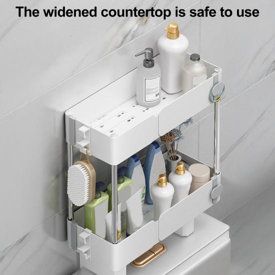 Стеллаж для хранения Органайзер для бачка унитаза Большая вместимость Высокая грузоподъемность Водонепроницаемый