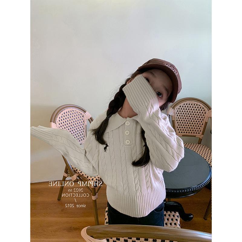 Детский свитер-пуловер в корейском стиле на осень/зиму – Вязаная мода для мальчиков и девочек