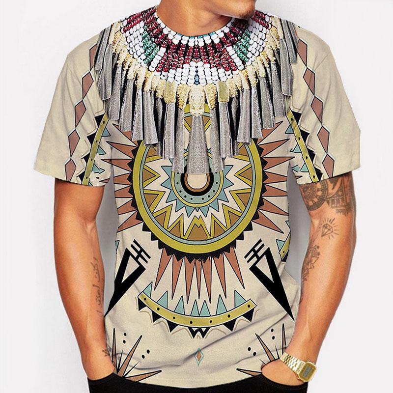 Индийские футболки Этнический стиль 3D принт Уличная одежда Мужчины Женщины Винтажные Повседневные Оверсайз Футболки с коротким рукавом Детские Футболки Топы Одежда