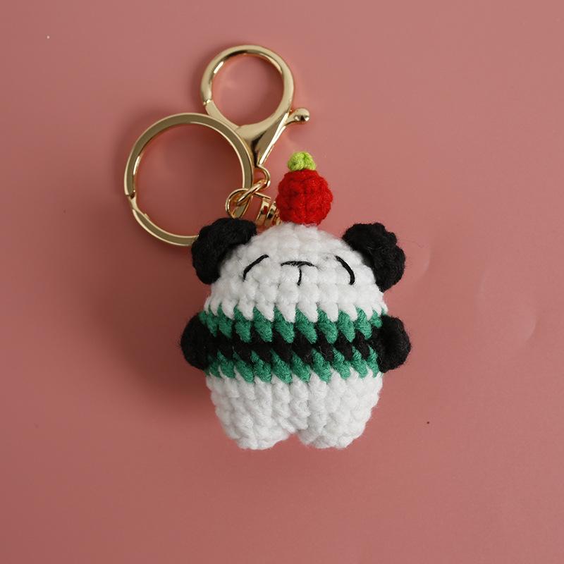 Cartoon Animal Doll Series Crochet Keychain Knitted Rabbit Keychain Cute Bear Keyring For Bag Pendant Custom Accessory
