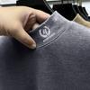 Autumn Winter Half Collar Solid Color Bottoming Tees Men Long Sleeve Add Velvet Casual Fashion T-shirt Male Pullover Top Homme