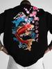 Japanese Koi Fish Cherry Blossom Pattern 3d Print Breath Quickdry Unisexs Largesize Tshirt Leisure Street Parentchild Clothing