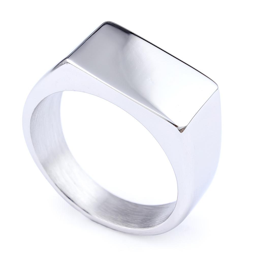 Скандинавское винтажное круглое квадратное неправильной формы гладкое кольцо не ржавеющее модное украшение для женщин