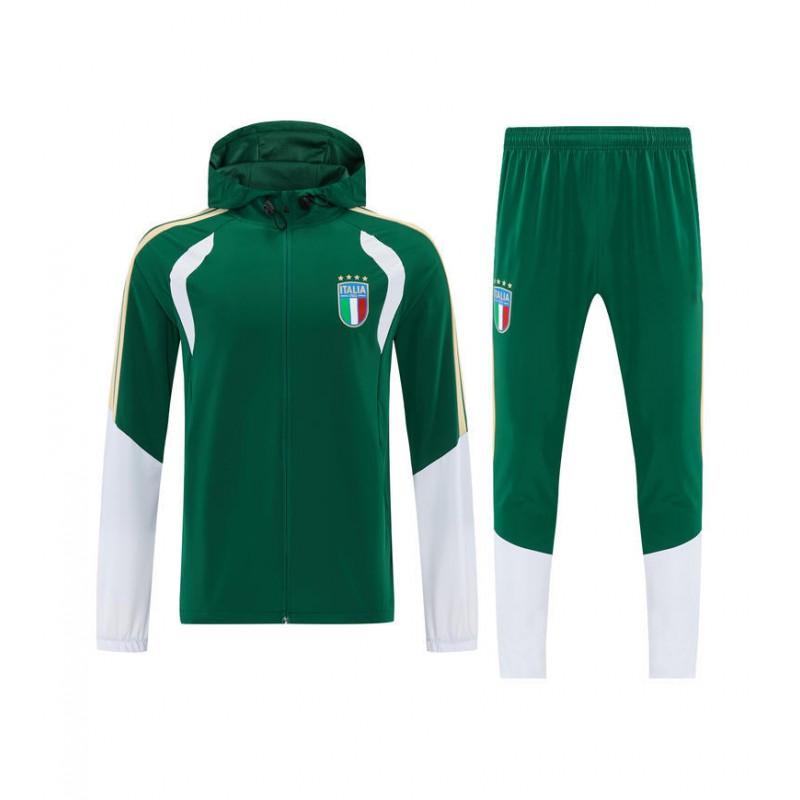 Men Women Long Hooded Windbreaker Training Suit Football Warm-Up Jacket Set Sportswear Soccer Practice Running Gym