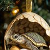 Yousheng Christmas Ornament Acrylic Animal Egg Tree Pendant 2D Chicken Duck Turtle Eggshell Farm Decorations Holiday Gift for Family Friends