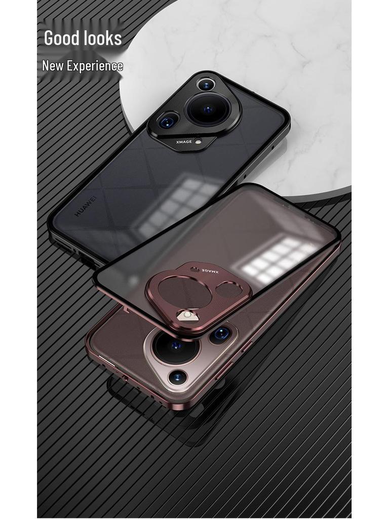 Чехол для телефона Huawei Pura70 Pro с металлическим каркасом, матовой задней панелью на защелках, для P80 Ultra